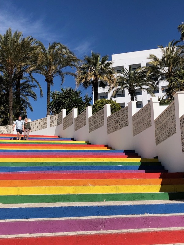 Nerja, Spain, rainbow steps