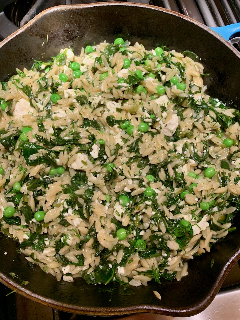spinach and feta orzo